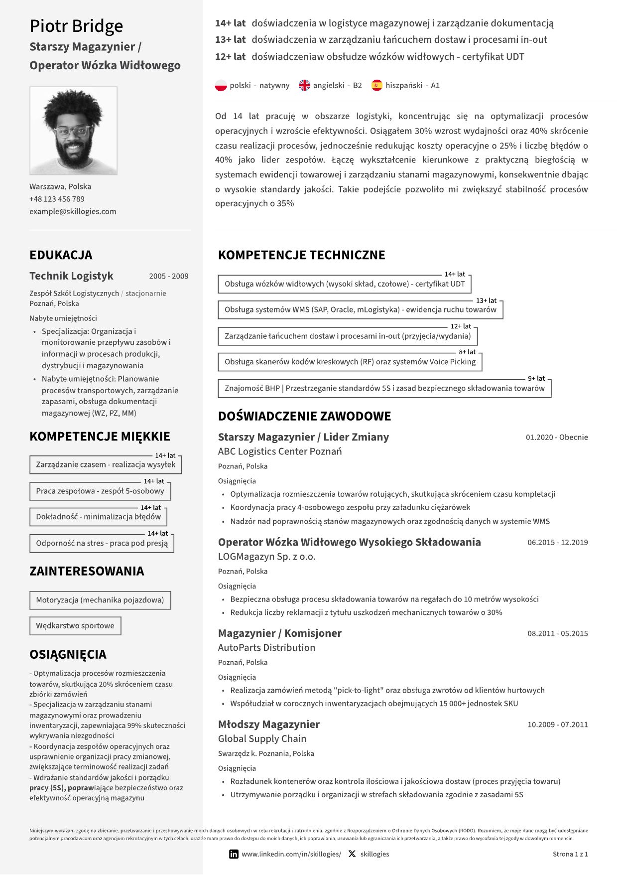 CV przyjazne dla rekrutera z wyraźnie zaznaczonym doświadczeniem zawodowym.